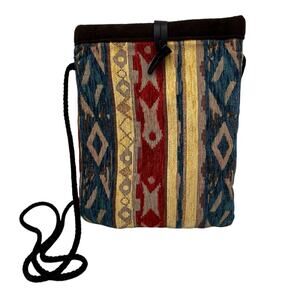 The Loom Alaska Tapestry Bag Native American Designs Hand Made Boho Red Blue